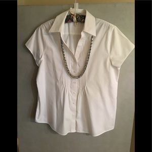 Coldwater Creek No Iron White Blouse Medium